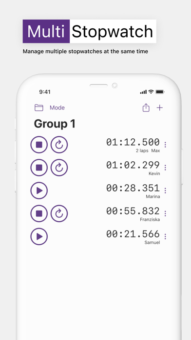 Multi-Stopwatch Screenshot 1